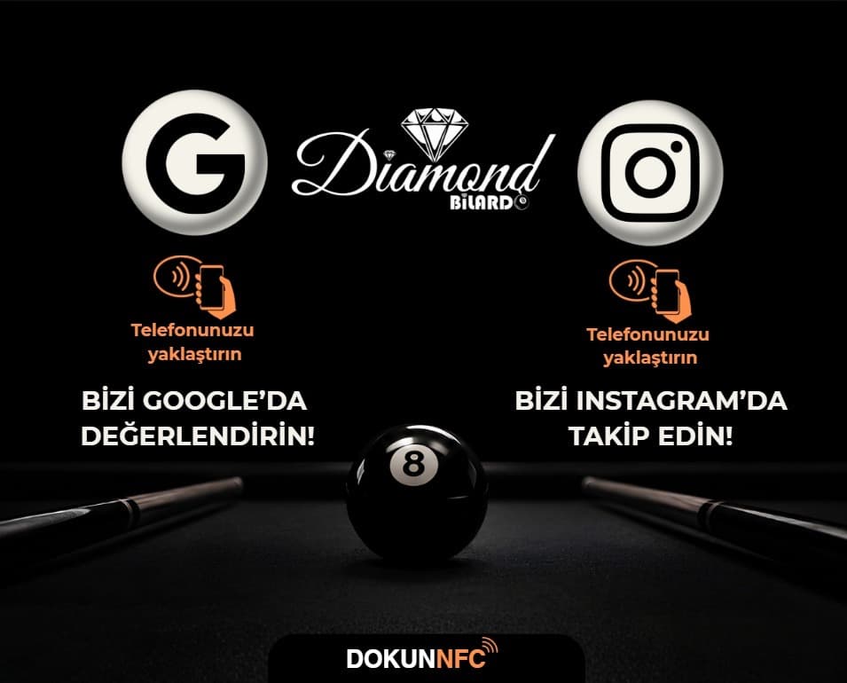 NFC plexiglass stand designed for Diamond Bilardo