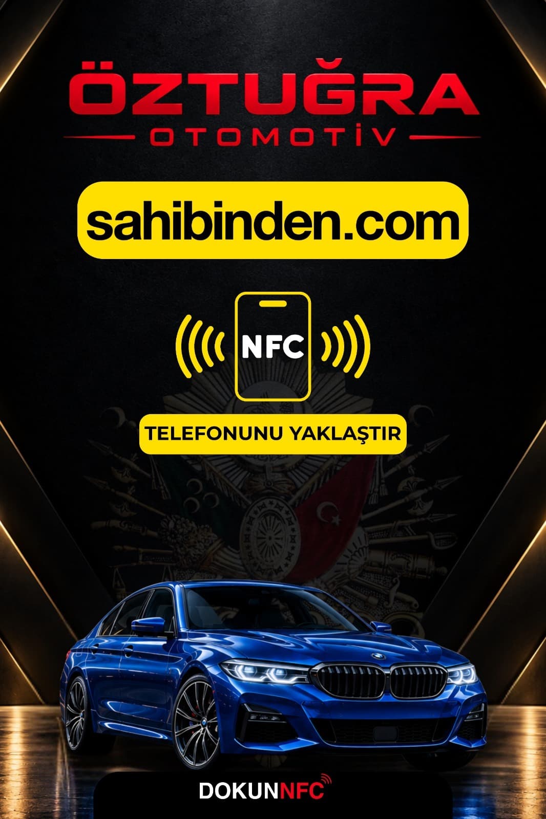 NFC plexiglass stand designed for Öztuğra Otomotiv