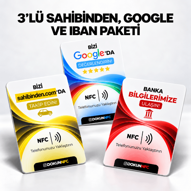 3’lü sahibinden, Google ve IBAN Paketi 15x10 cm